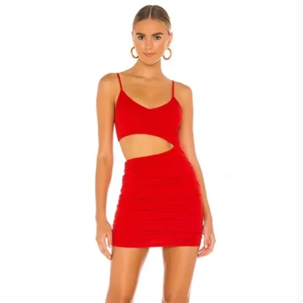 Super down darcey red mini dress cutout